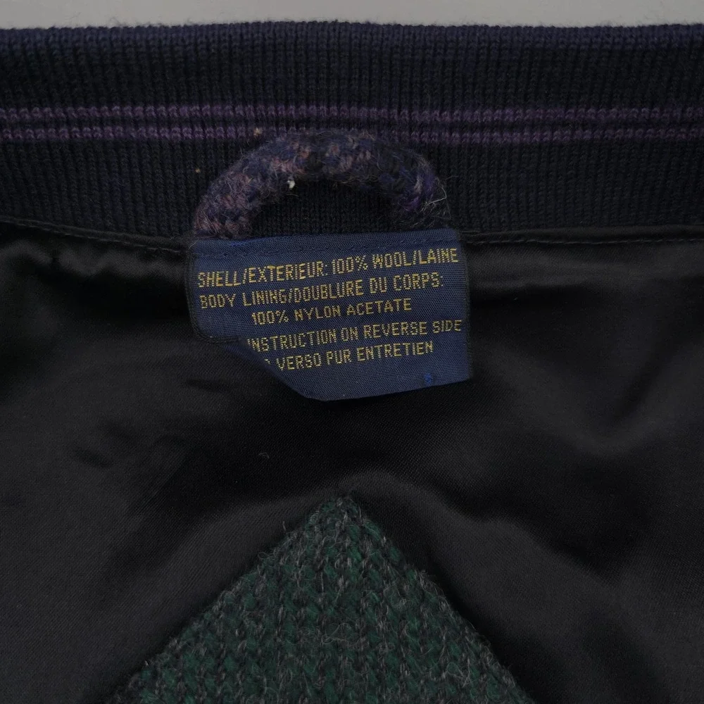 Colours By Alexander Julian Jacket Mens Medium Green Plaid Wool Bomber Lined